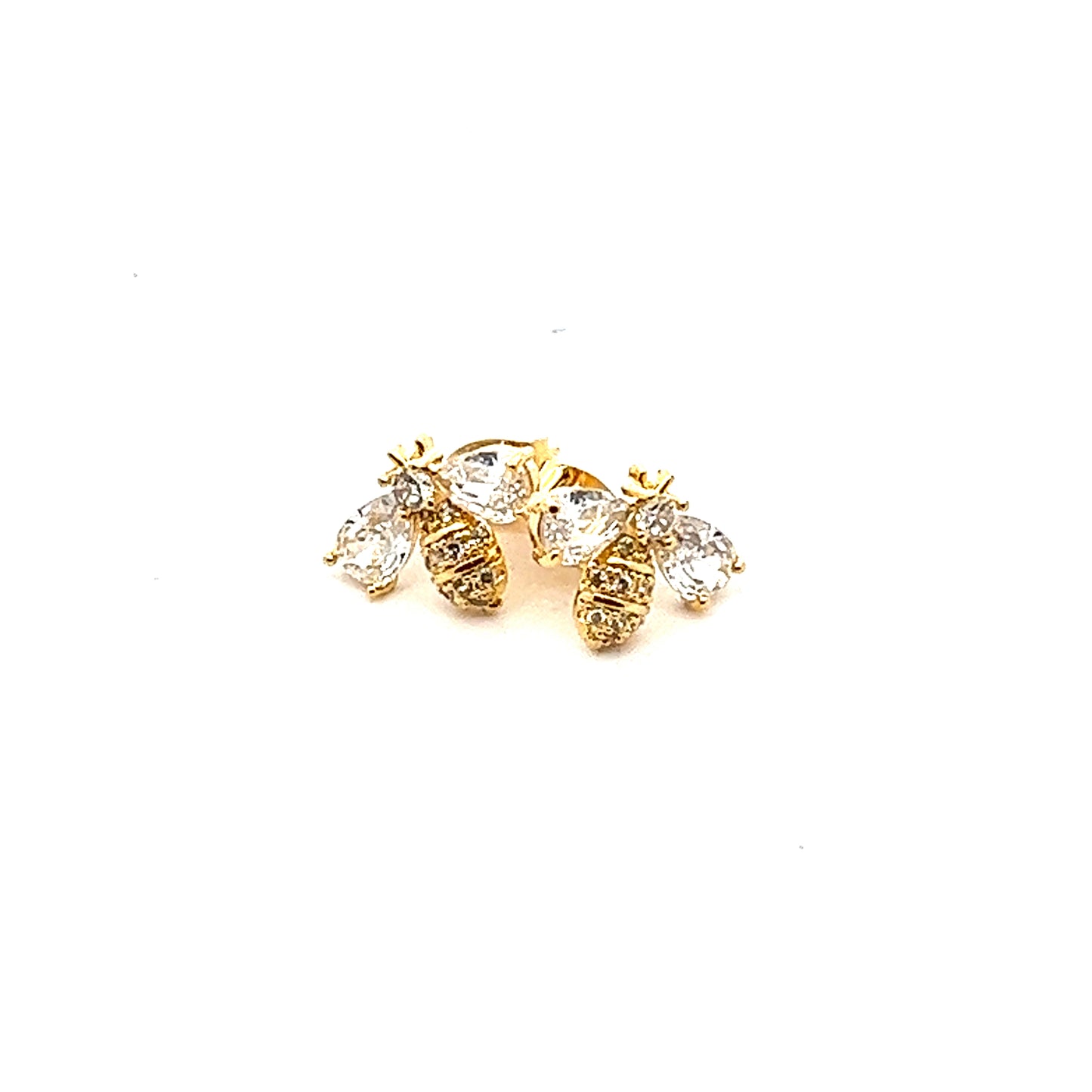 Diamante Bee Earrings In Gold