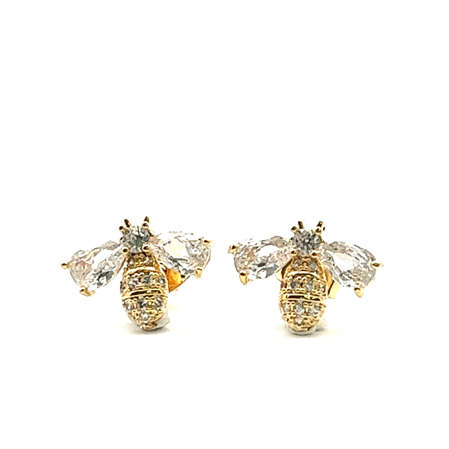 Diamante Bee Earrings In Gold