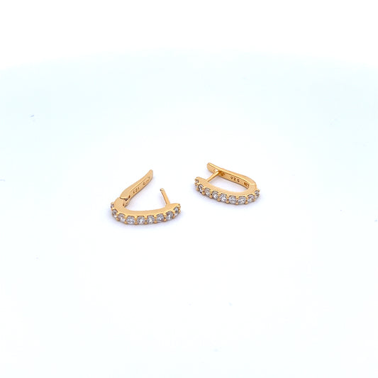 Diamante Loop Earrings in Gold