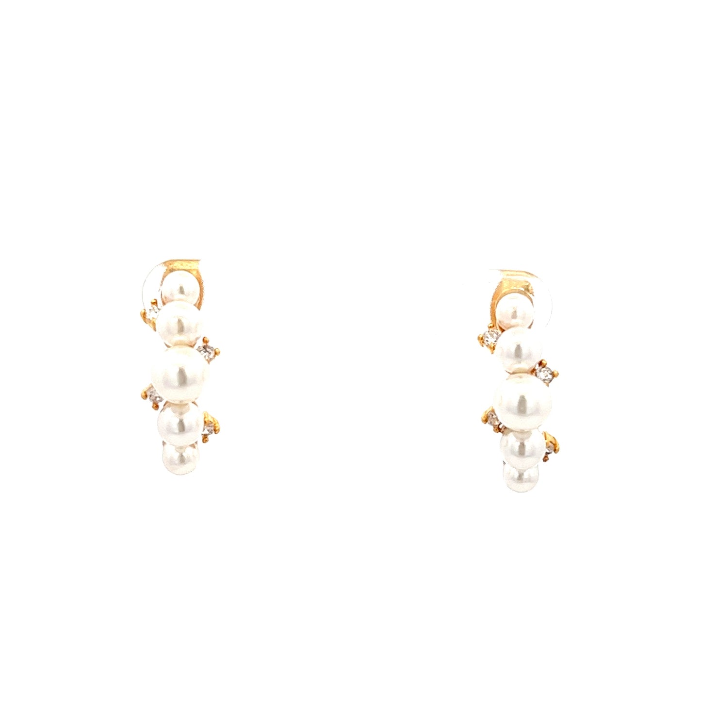 Pearls & Stars Earrings in Gold