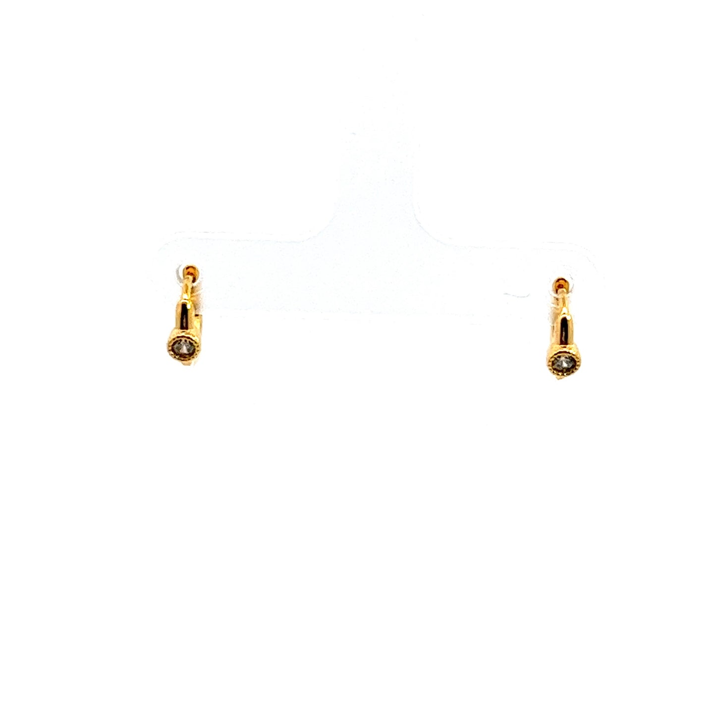 Soli Diamante Huggies Earrings In Gold