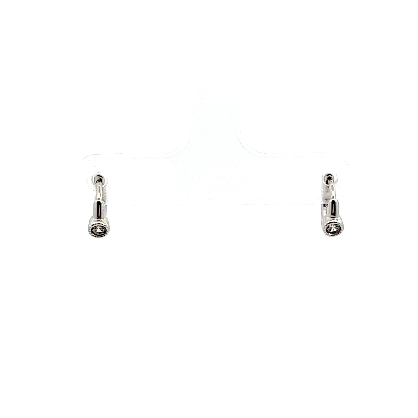Soli Diamante Huggies Earrings In Sliver