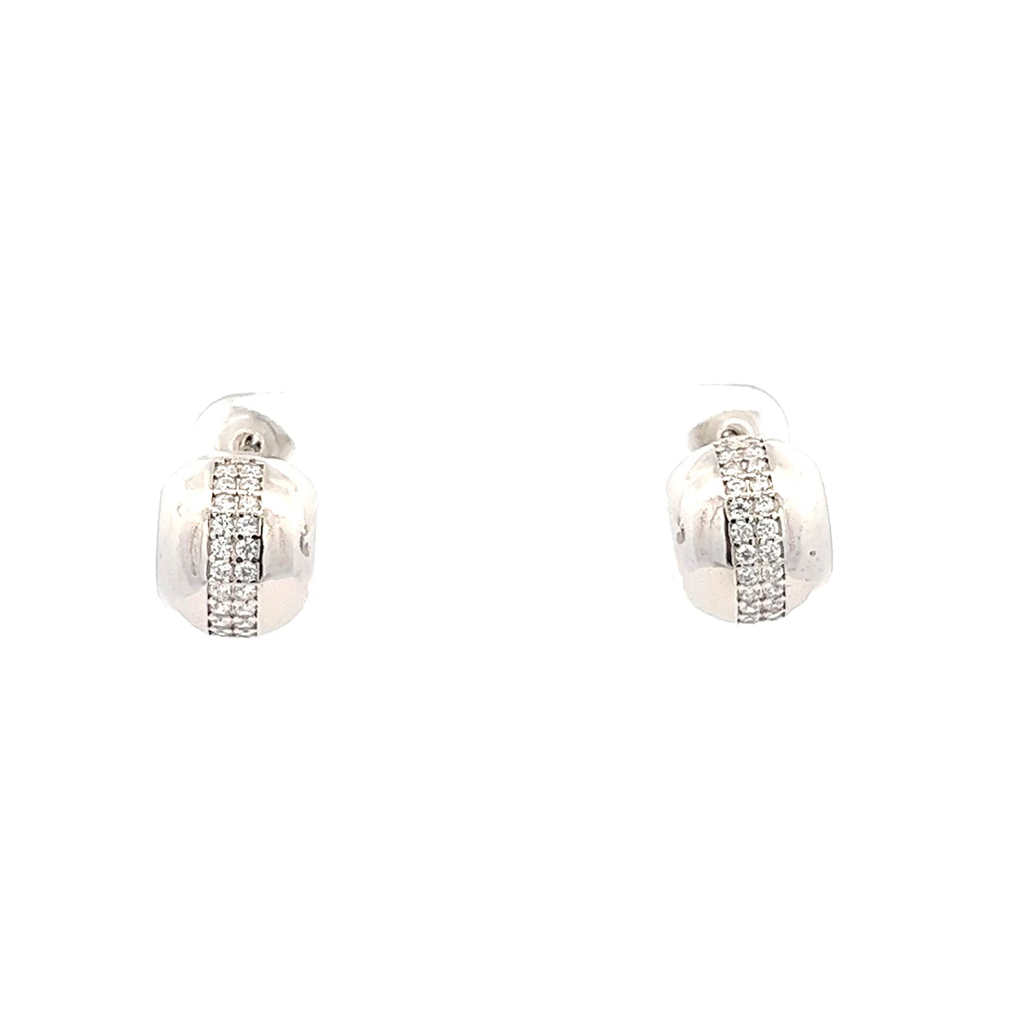 Huds Paved Earrings In Sliver