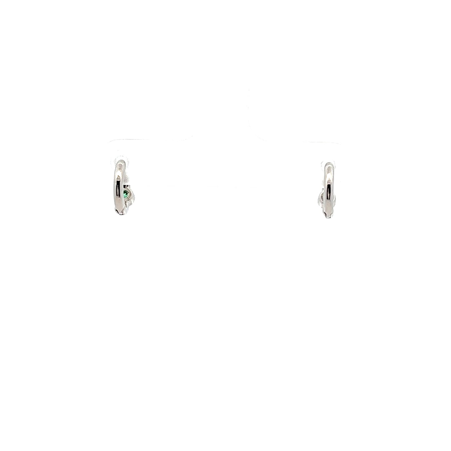 Soli Emerald Huggies Earrings In Sliver