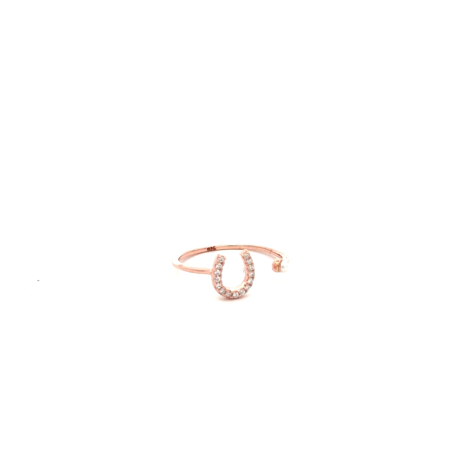 Fine Horse Shoe Ring In Rose Gold