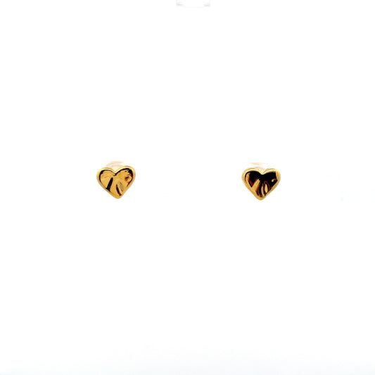 Heart Stud Earrings In Gold
