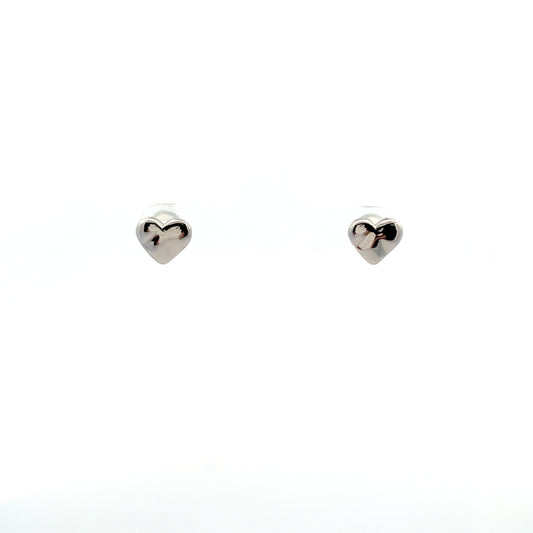 Heart Stud Earrings In Sliver