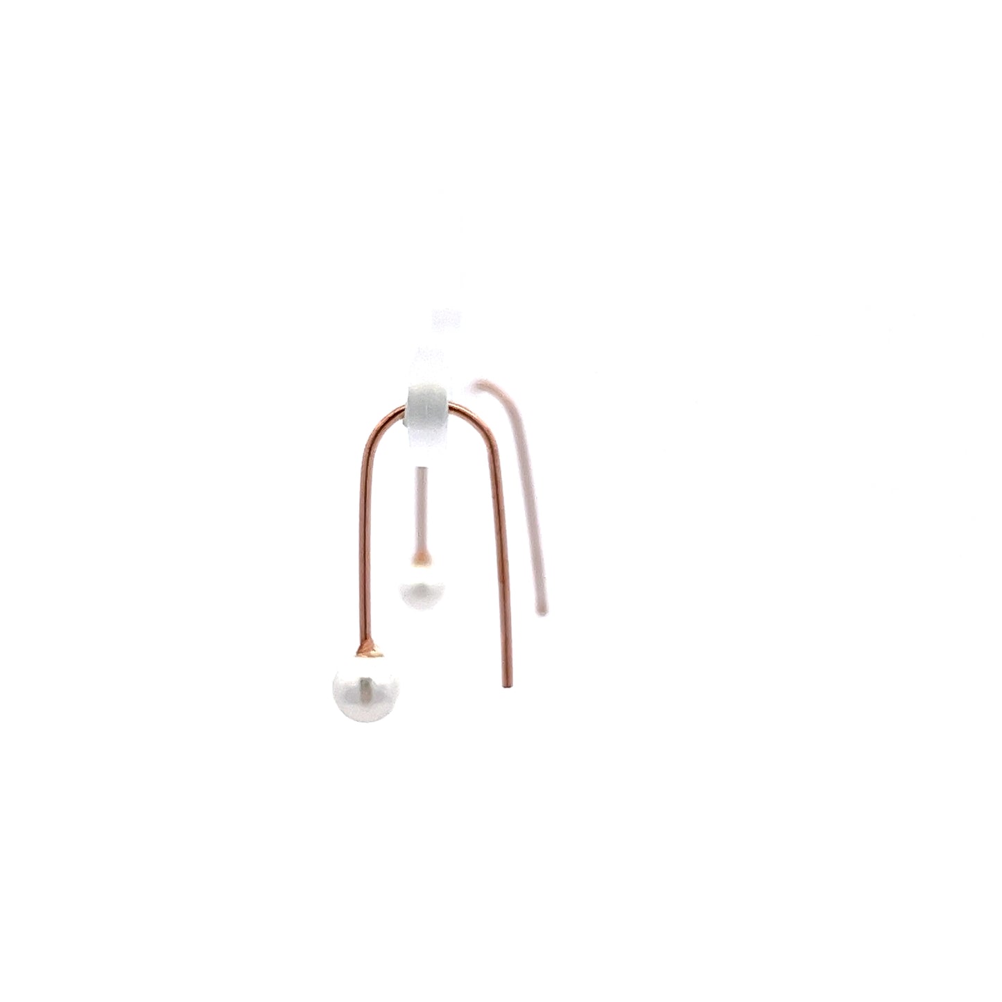 Pearl Cane Earrings in Rose Gold