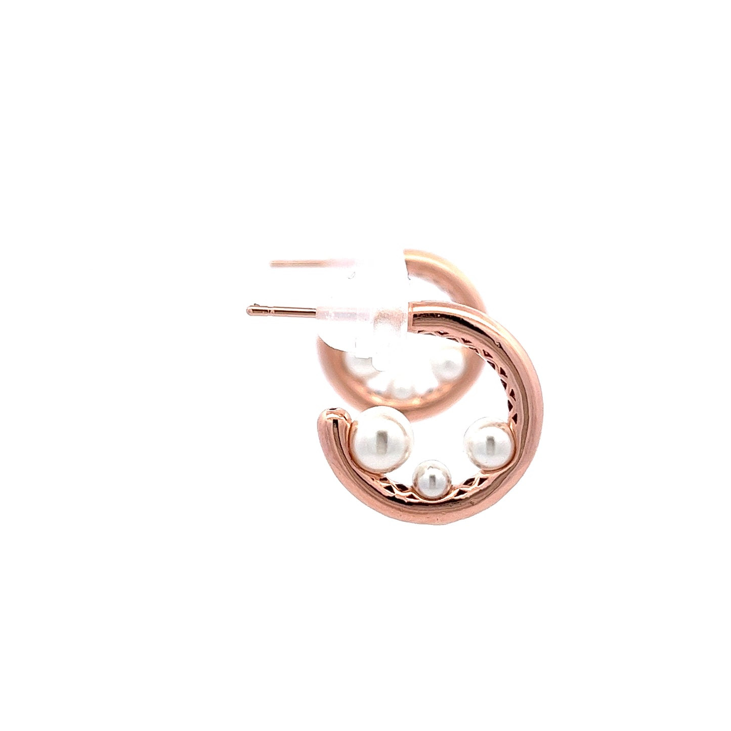 Pearl Trio Earrings in Rose Gold