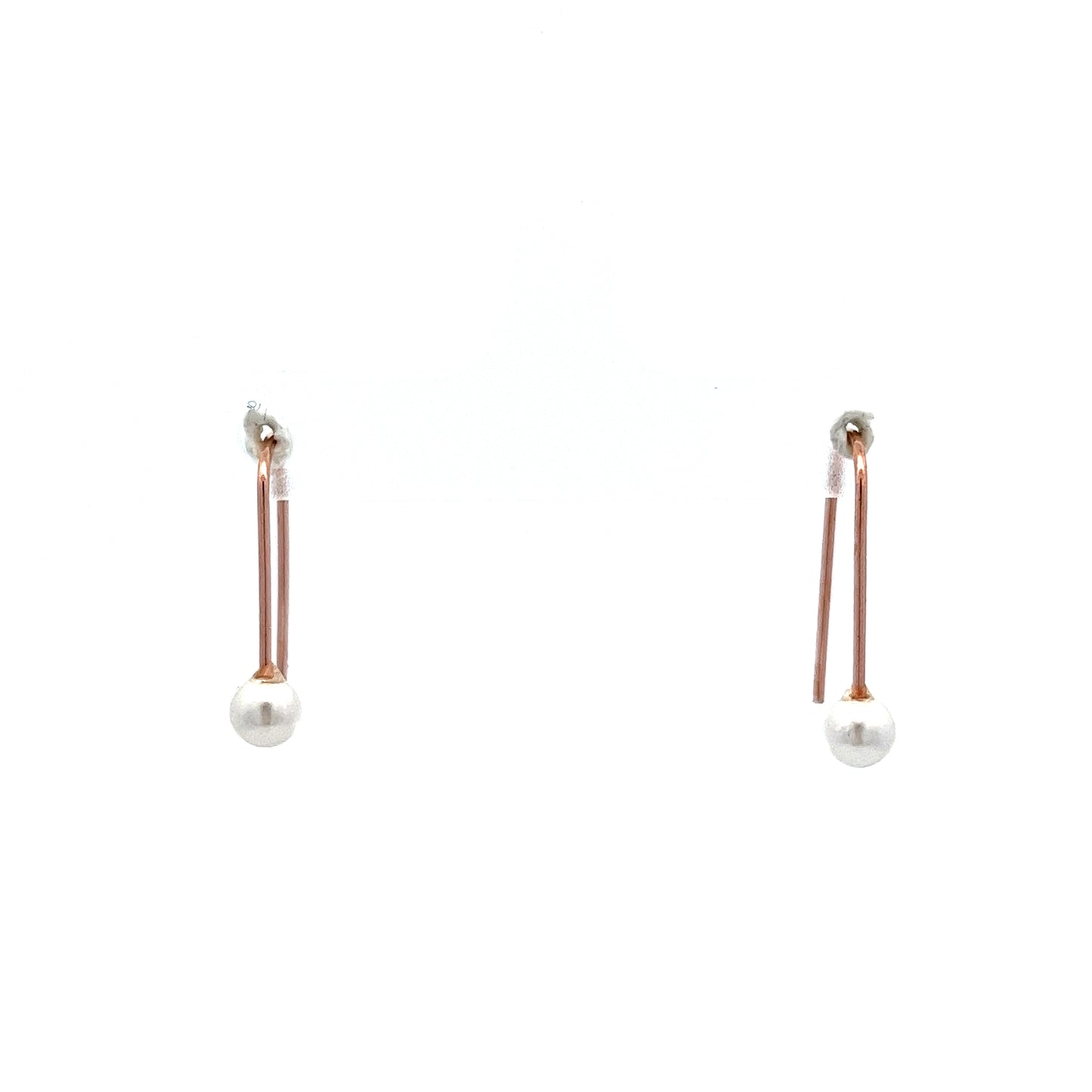 Pearl Cane Earrings in Rose Gold
