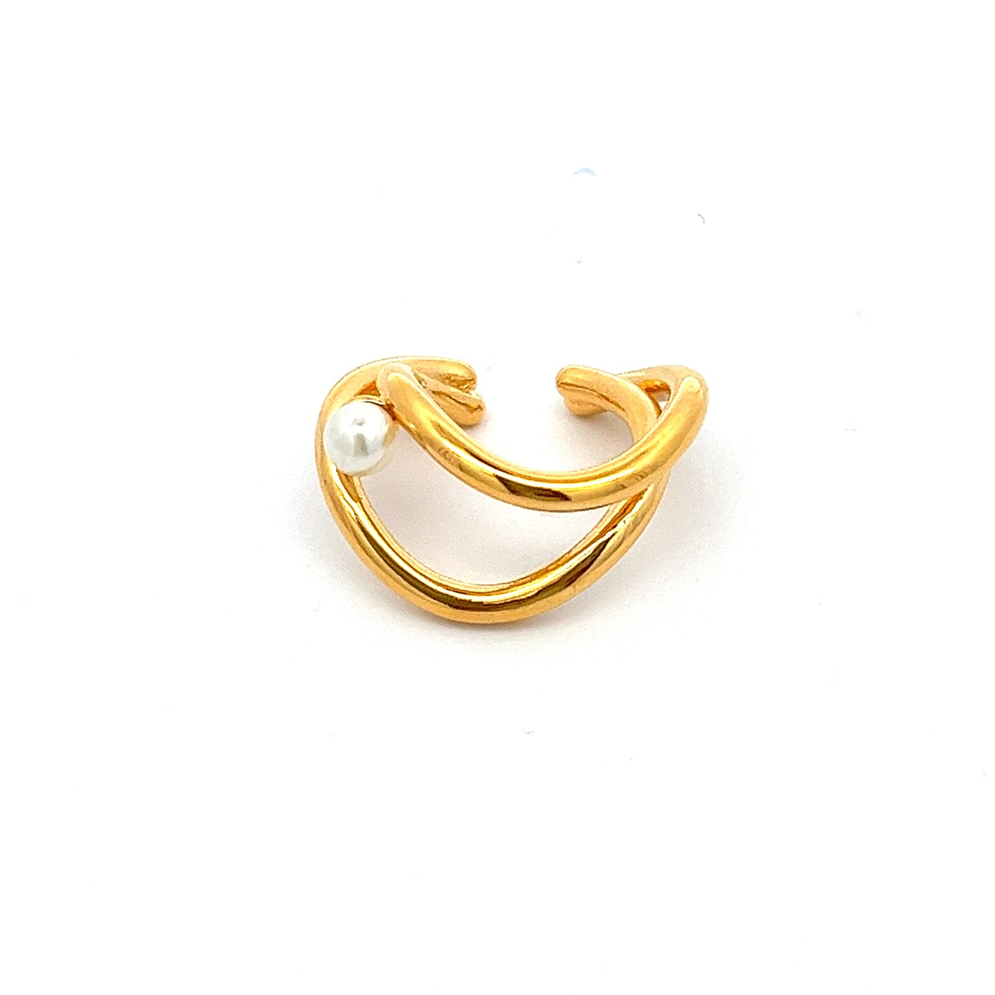 Only Pearl Wave Cuff in Gold