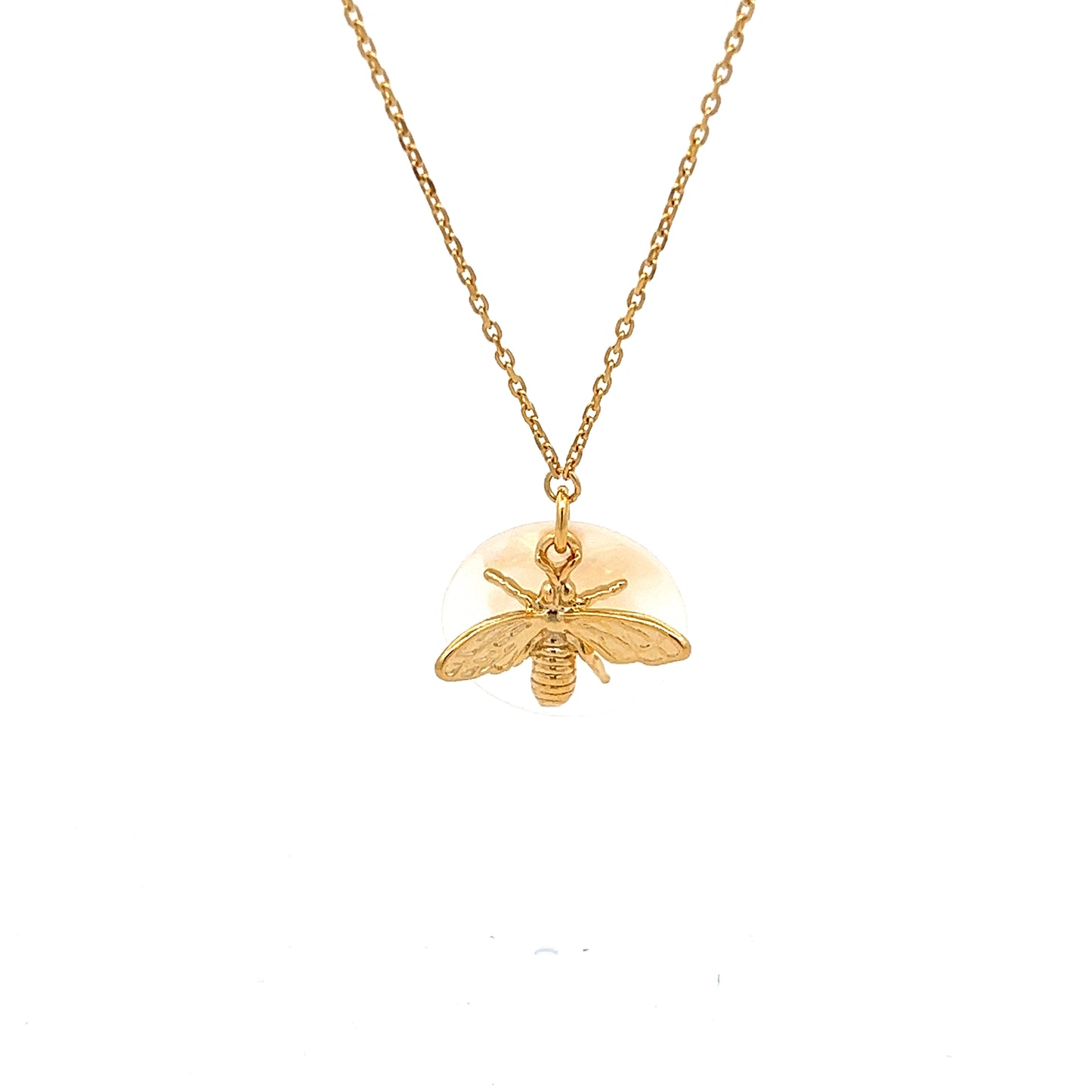 Bee X Pearl Necklace in Gold