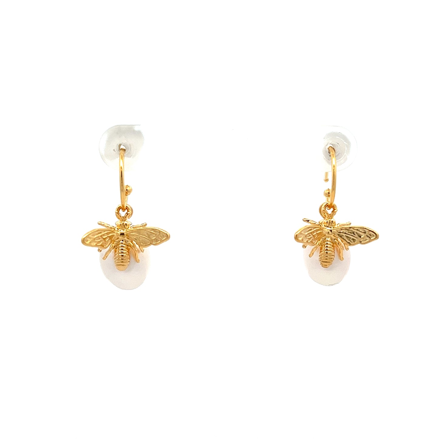 Bee X Pearl Earrings in Gold