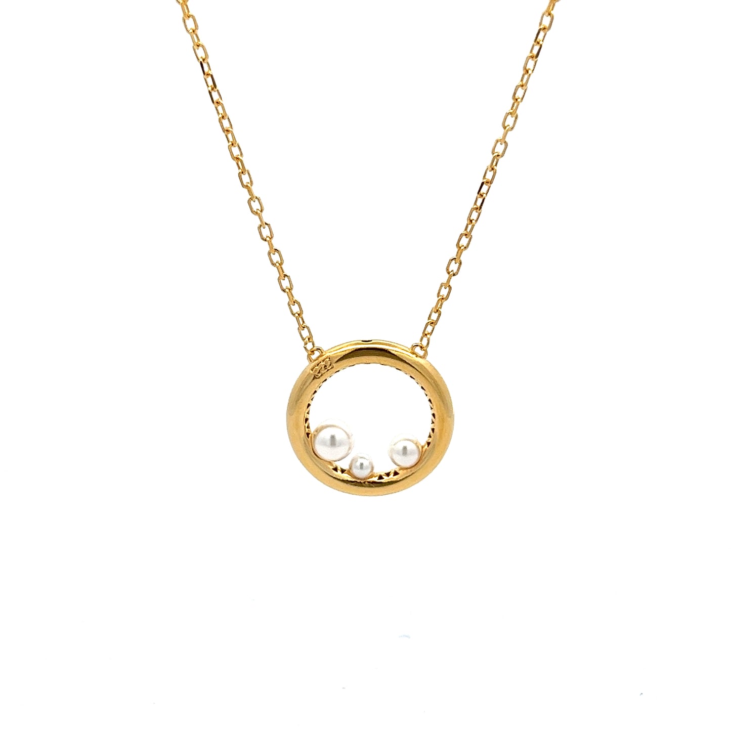 Pearl Trio Necklace in Gold