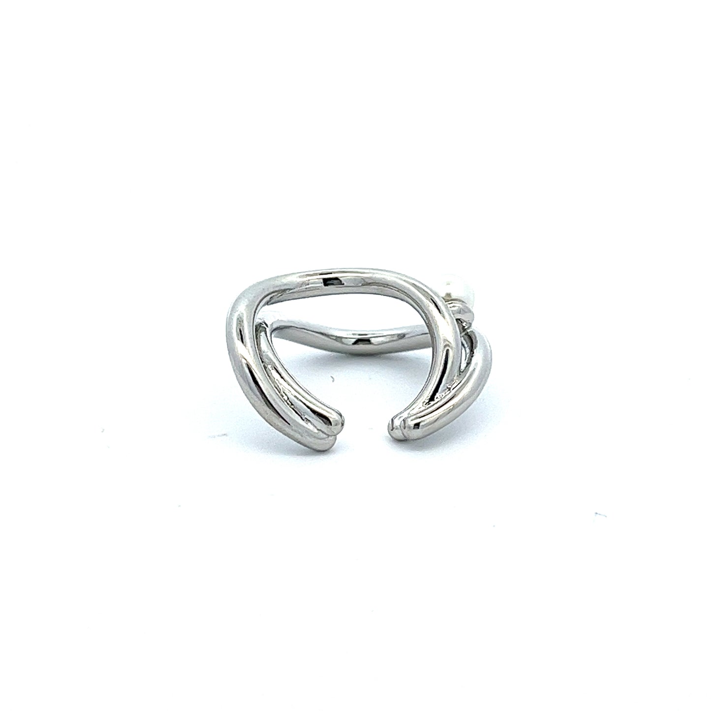 Only Pearl Wave Cuff in Silver