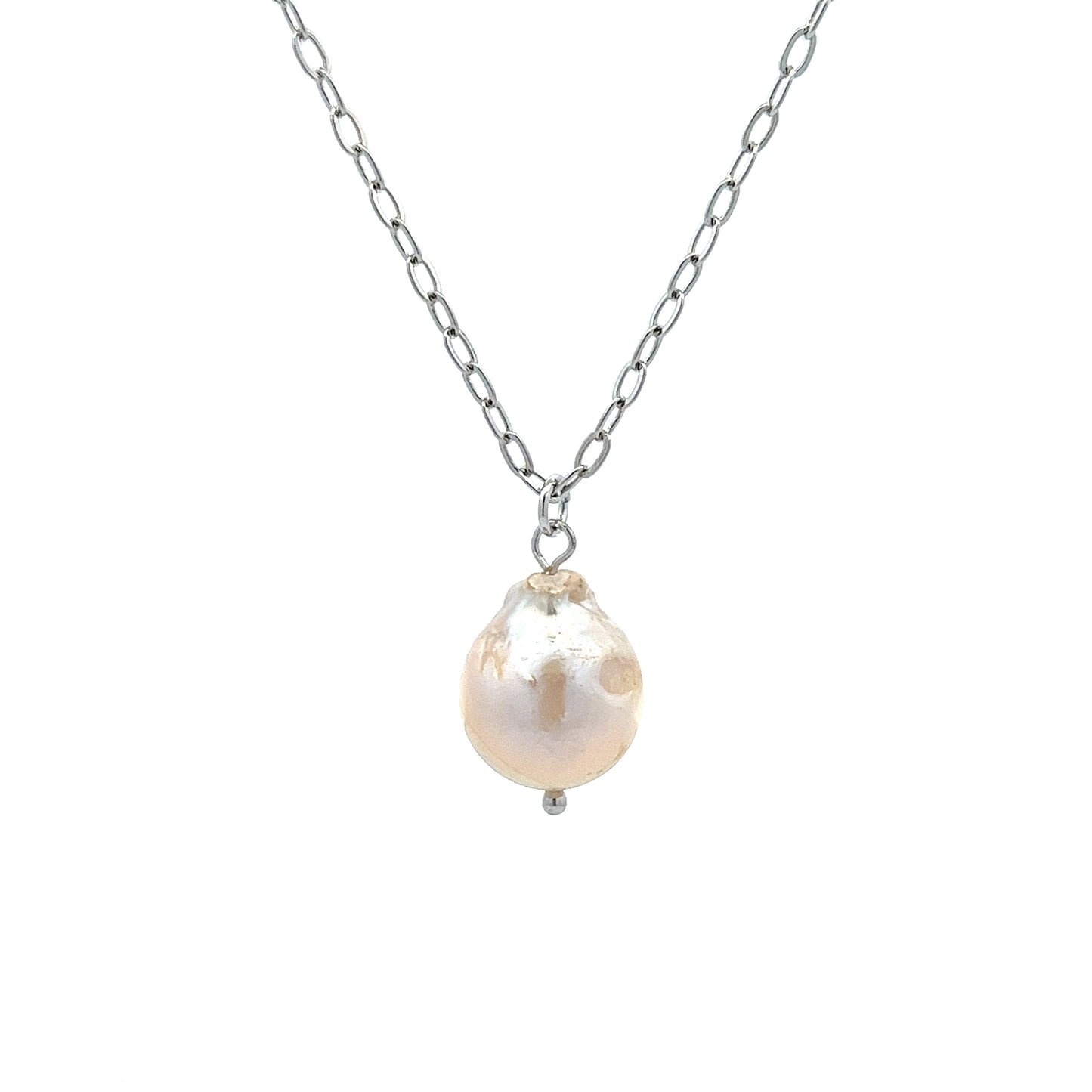 Baroque Pearl Necklace in Silver