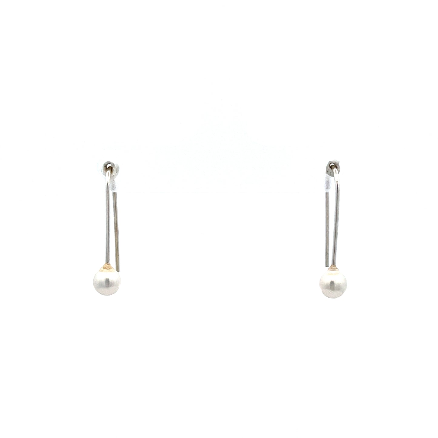 Pearl Cane Earrings in Silver