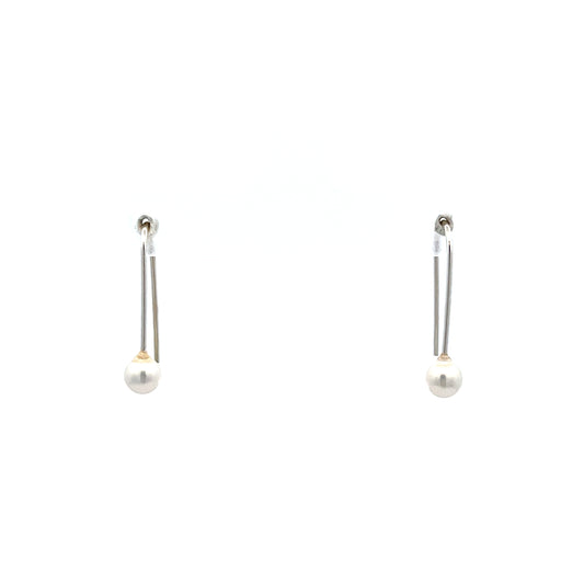 Pearl Cane Earrings in Silver