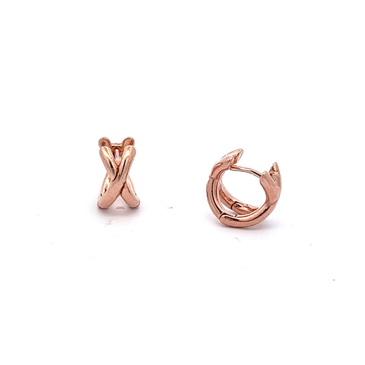 X Loops Earrings in Rose Gold