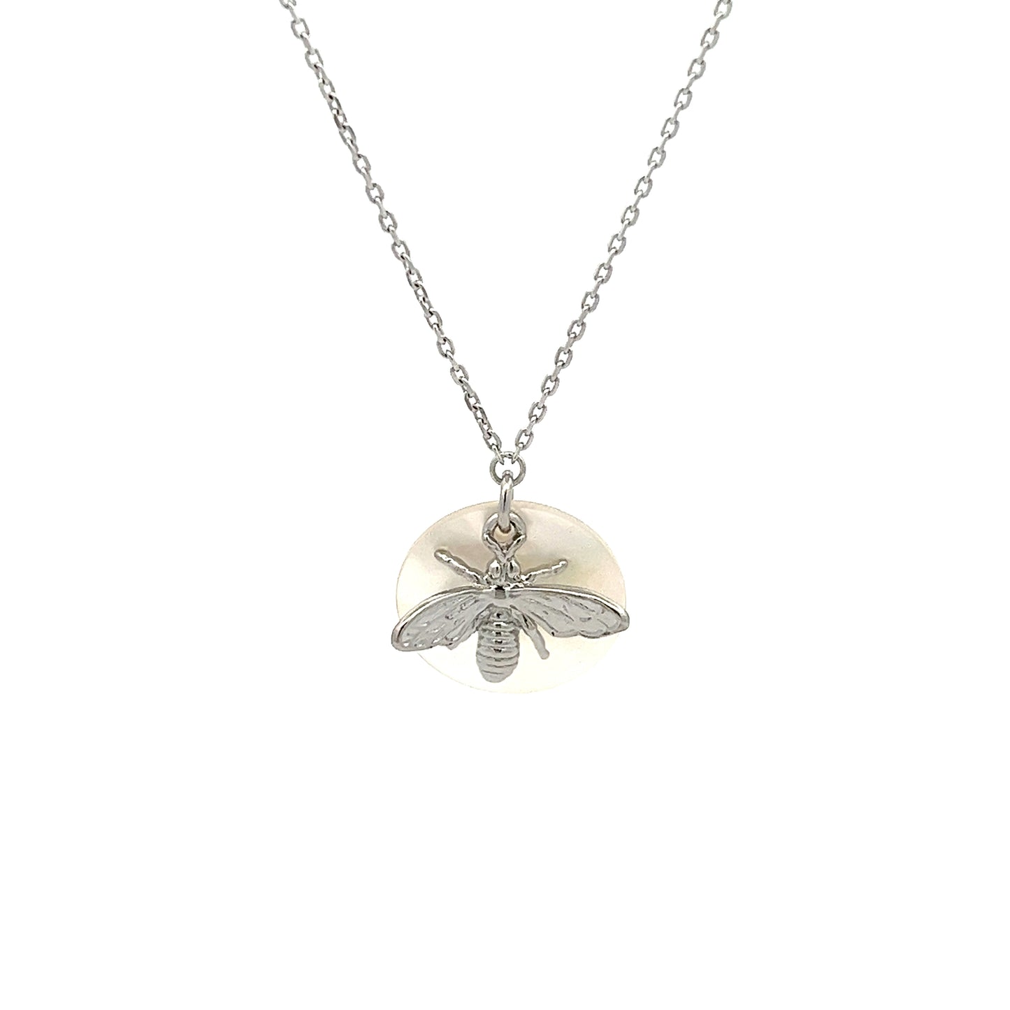 Bee X Pearl Necklace in Silver