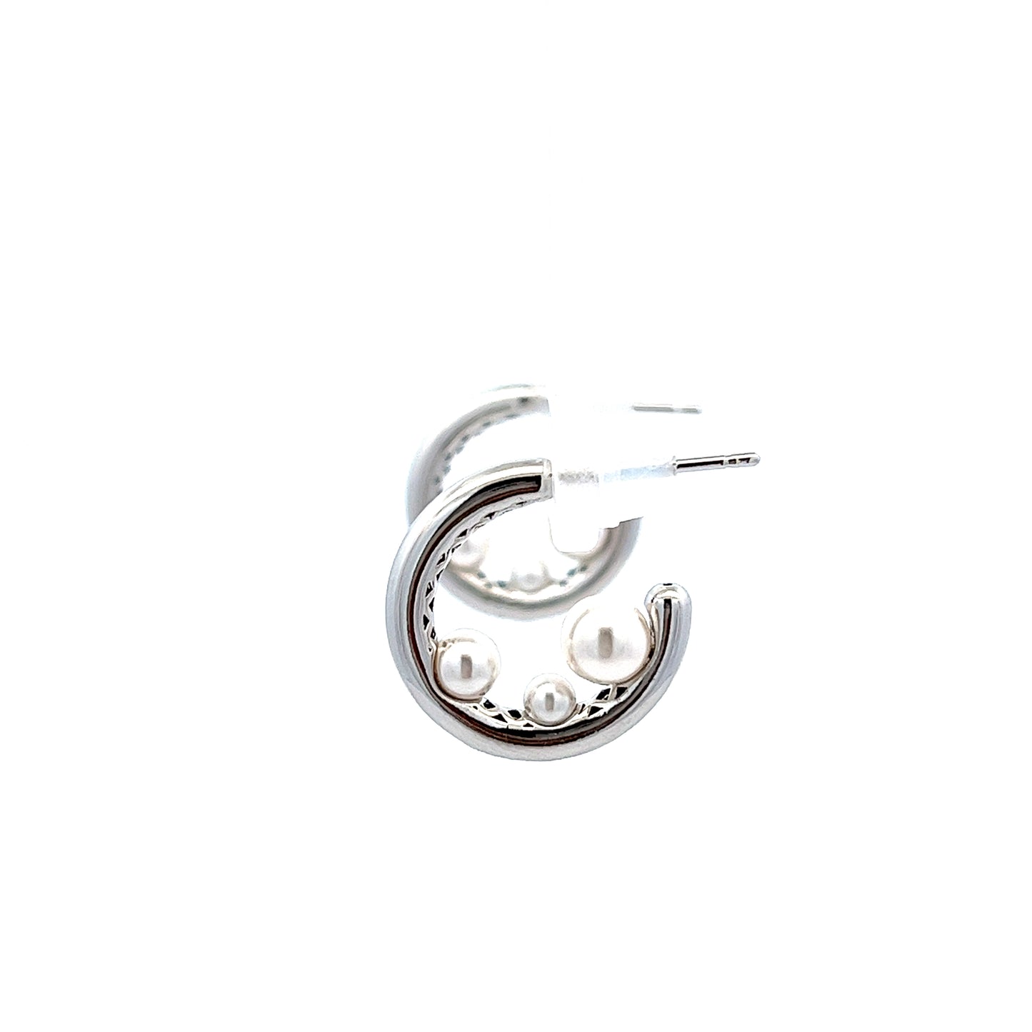 Pearl Trio Earrings in Silver