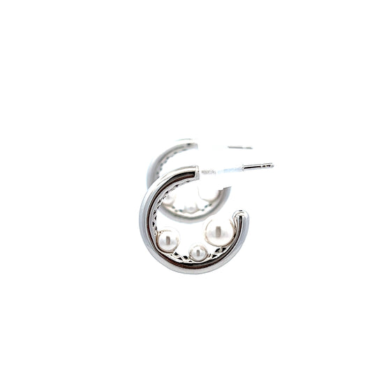 Pearl Trio Earrings in Silver