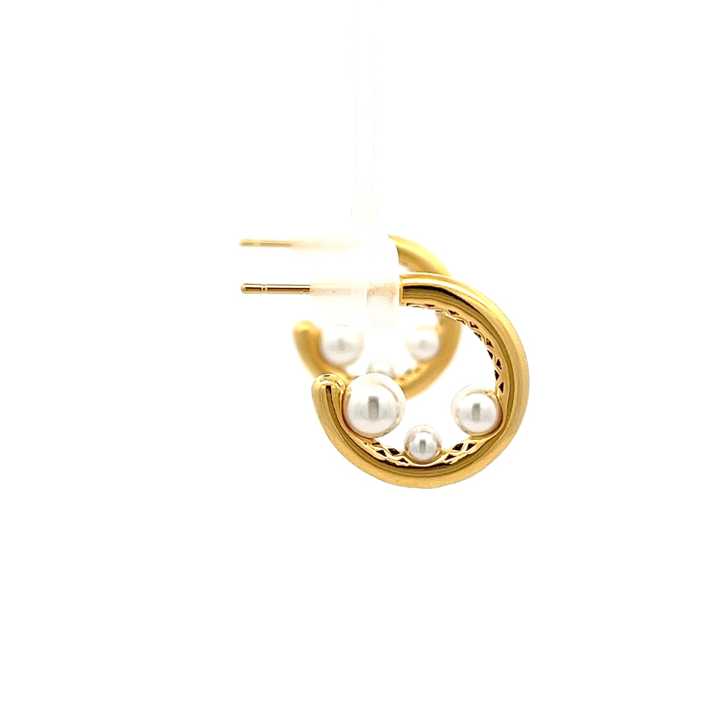 Pearl Trio Earrings in Gold