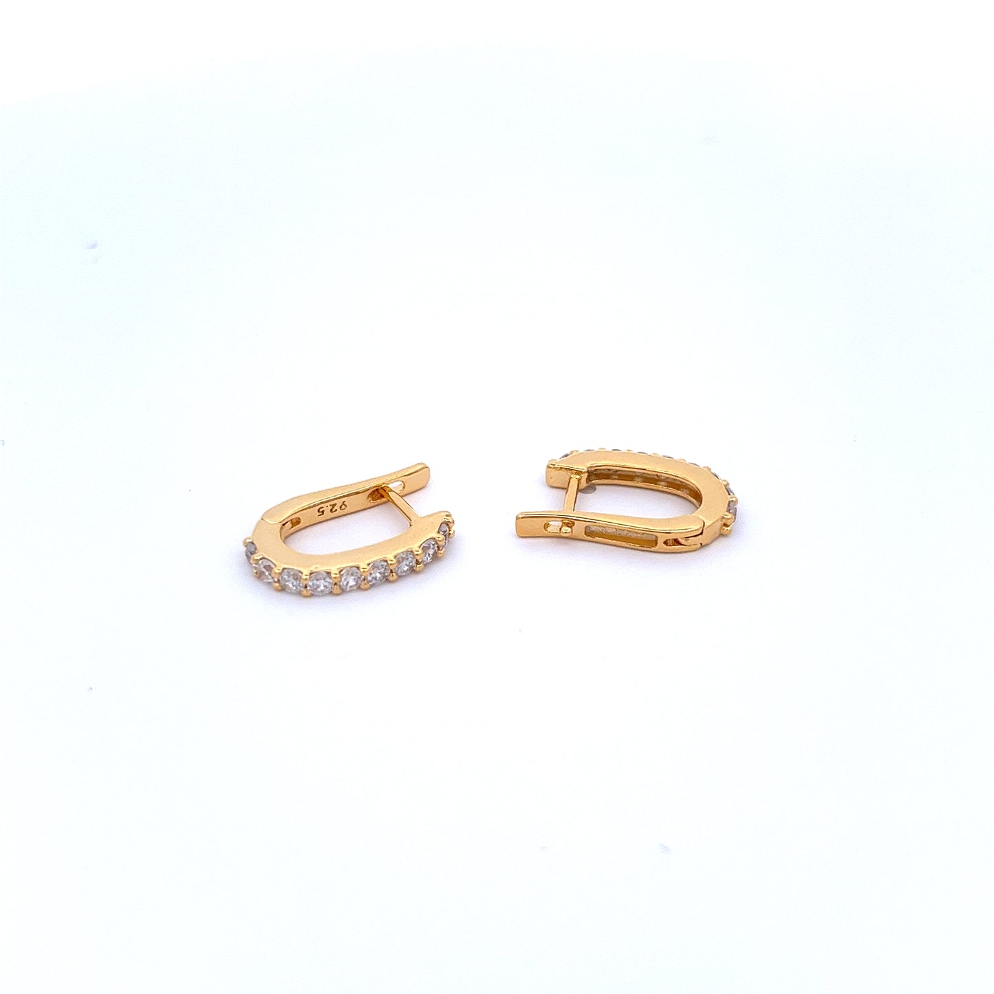 Diamante Loop Earrings in Gold