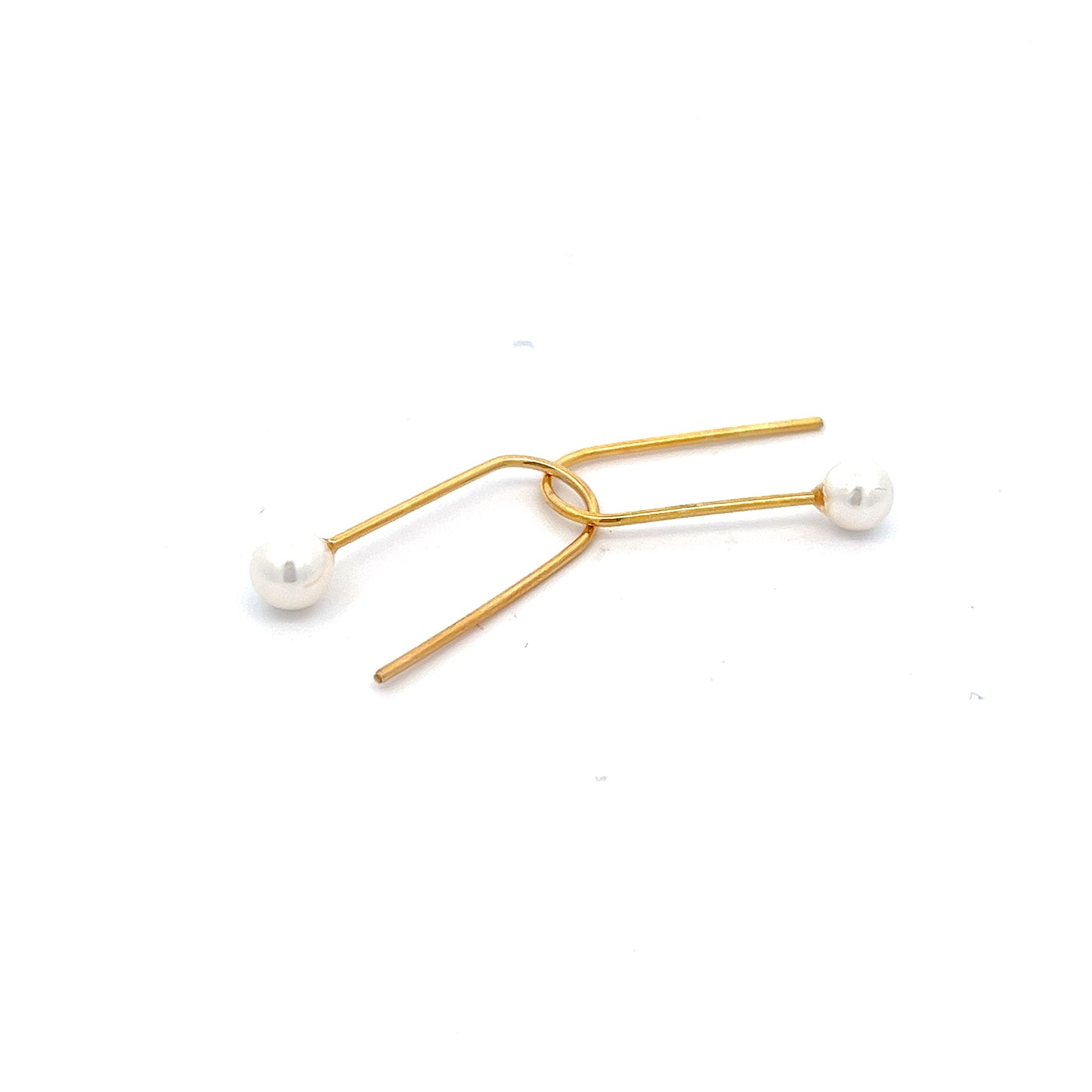 Pearl Cane Earrings in Gold