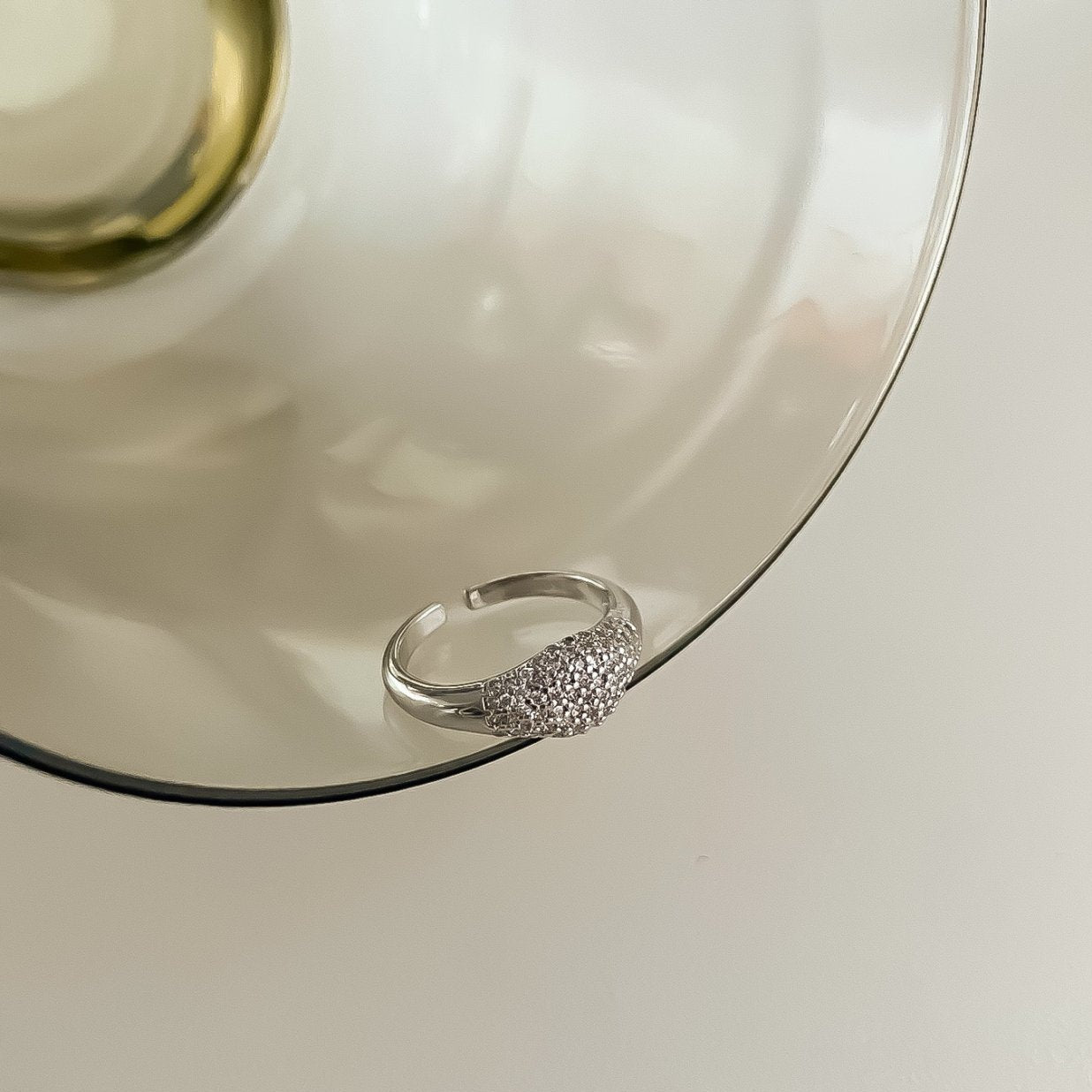 Caviar Pinky Ring in Silver
