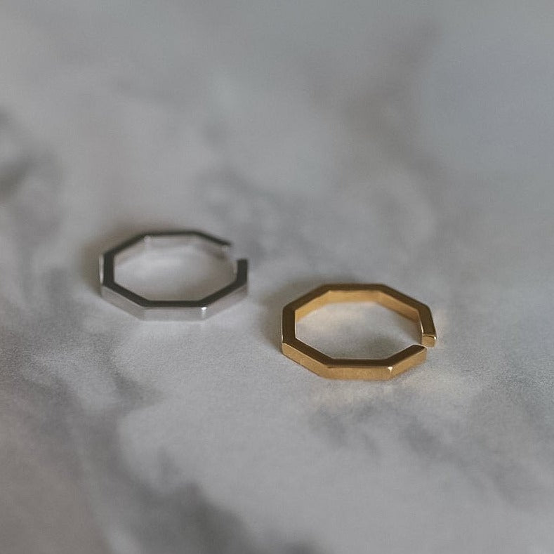 Octo Thin Ring in Silver