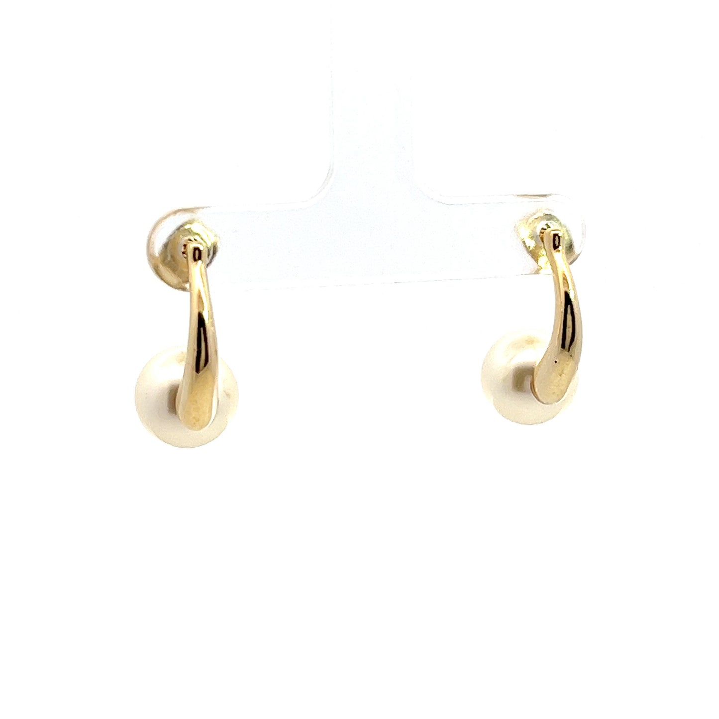 Med Pearl Earrings in Gold
