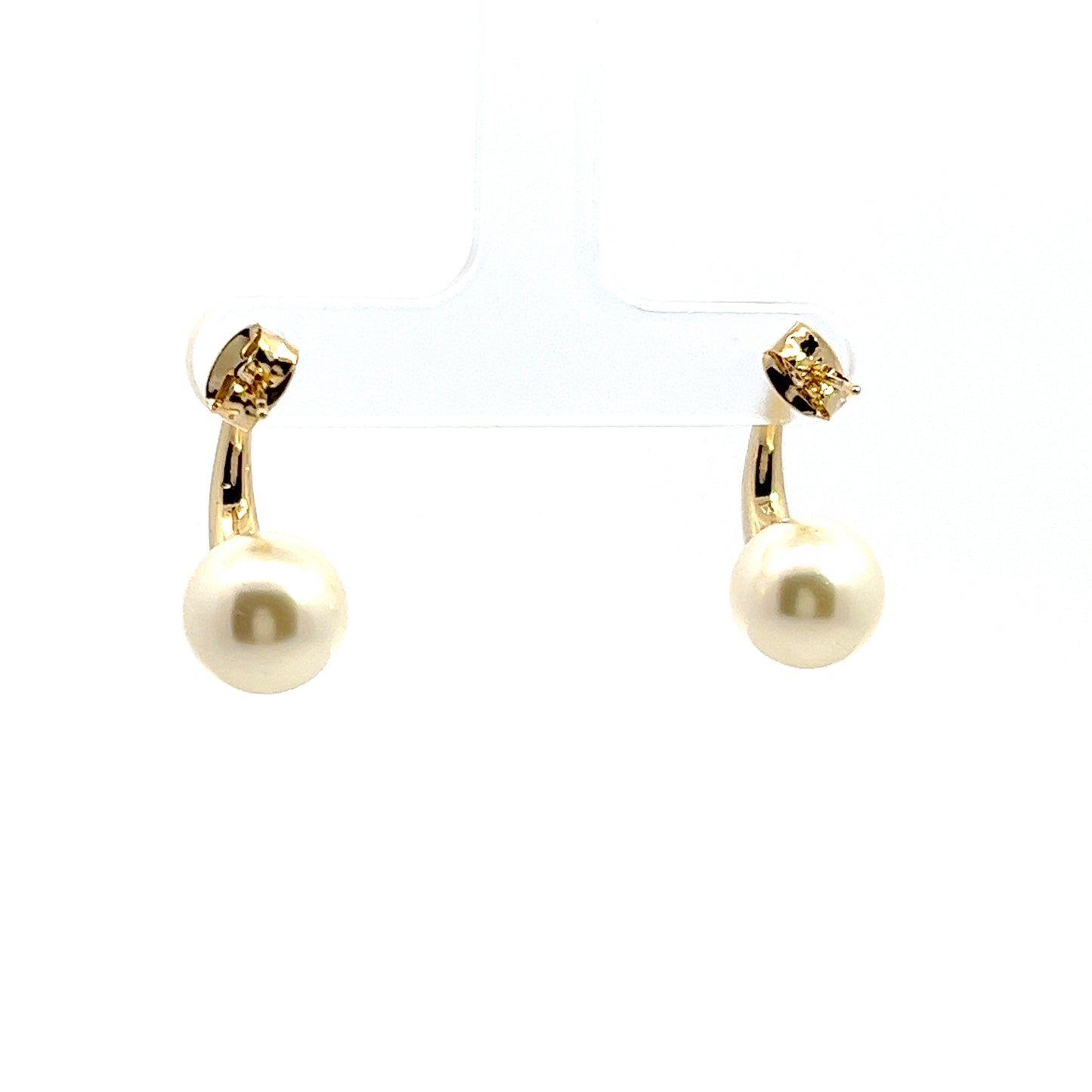 Med Pearl Earrings in Gold