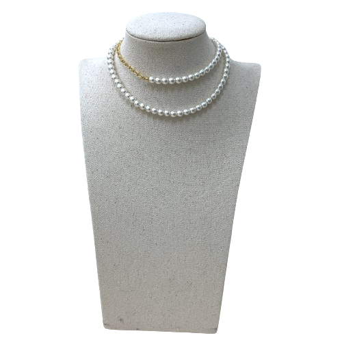 6mm Pearl Necklace In Gold