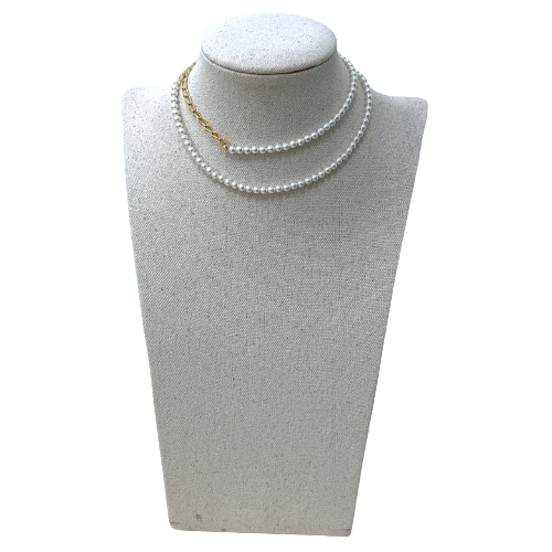 4mm Pearl Necklace In Gold