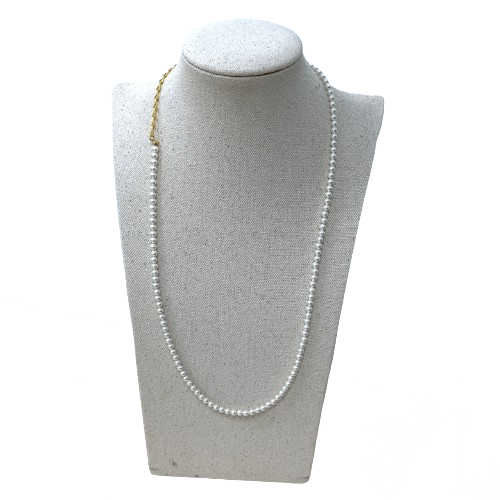 4mm Pearl Necklace In Gold