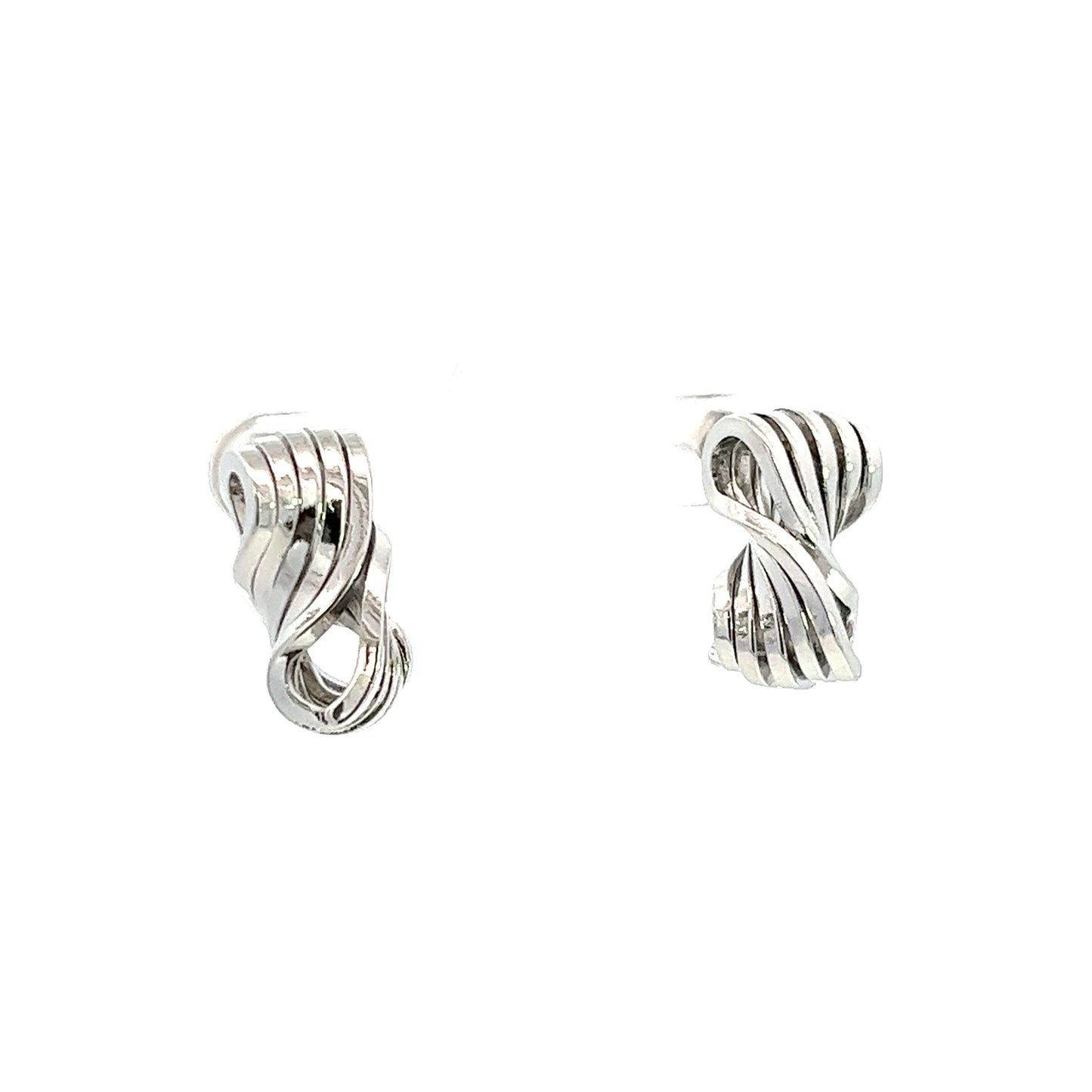 Twist & Turn Earrings In Sliver