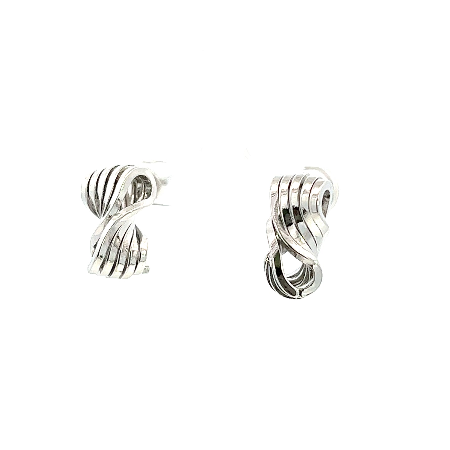 Twist & Turn Earrings In Sliver