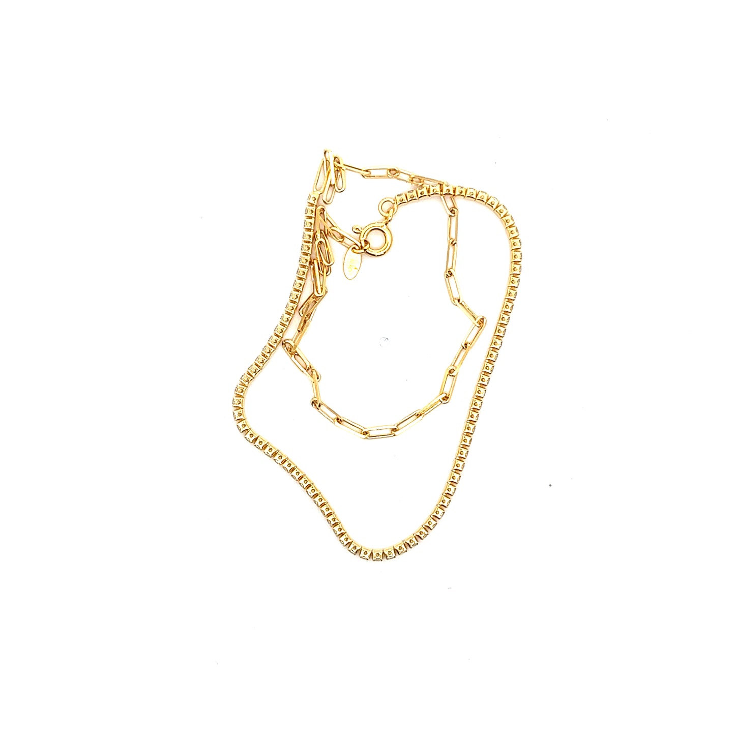 Tennis X Chaine Bracelet In Gold
