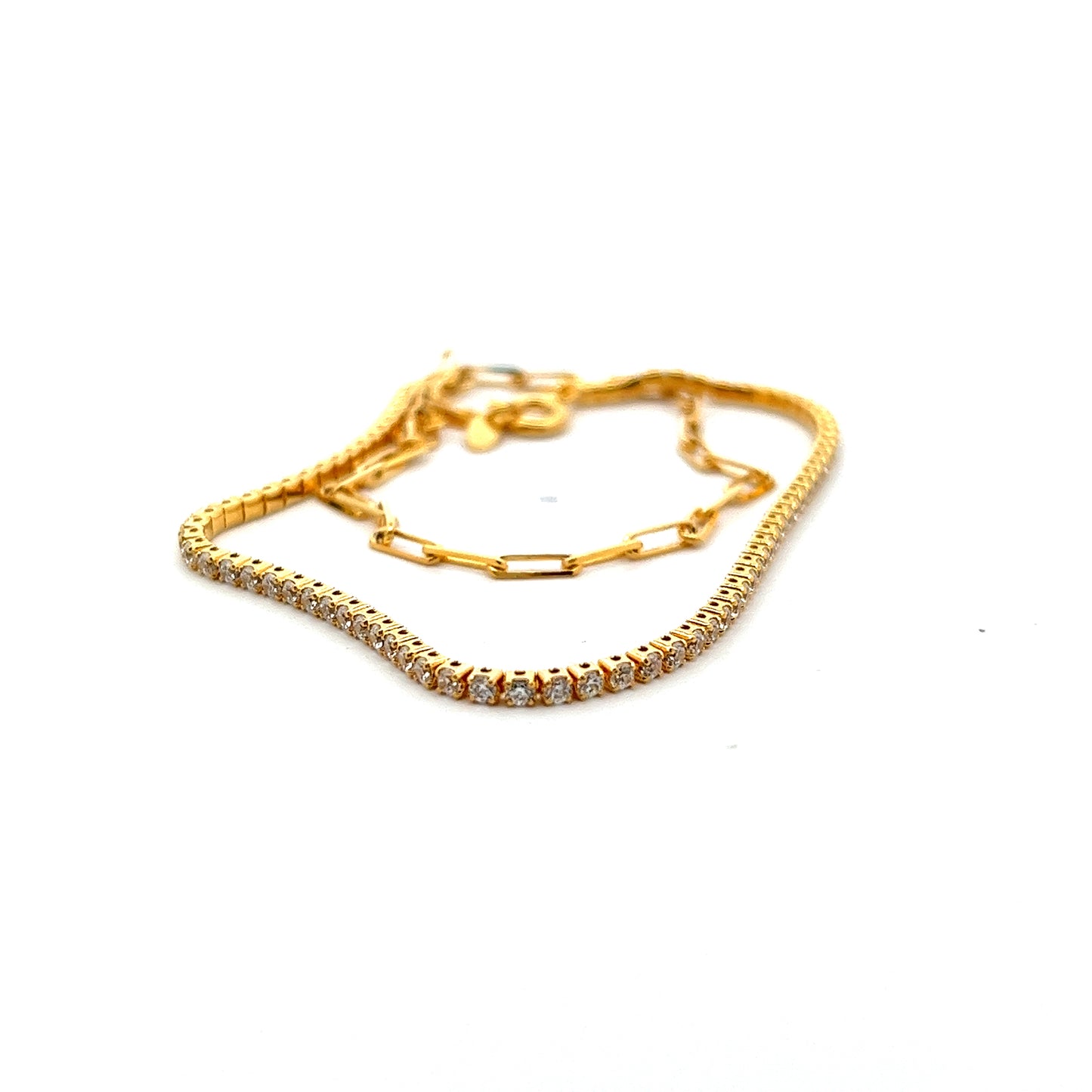 Tennis X Chaine Bracelet In Gold