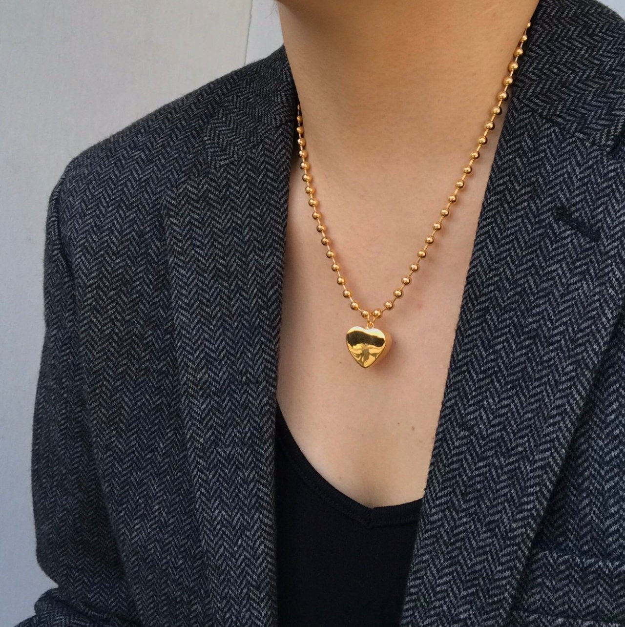 Cleef Necklace X Heart Pendant in Gold