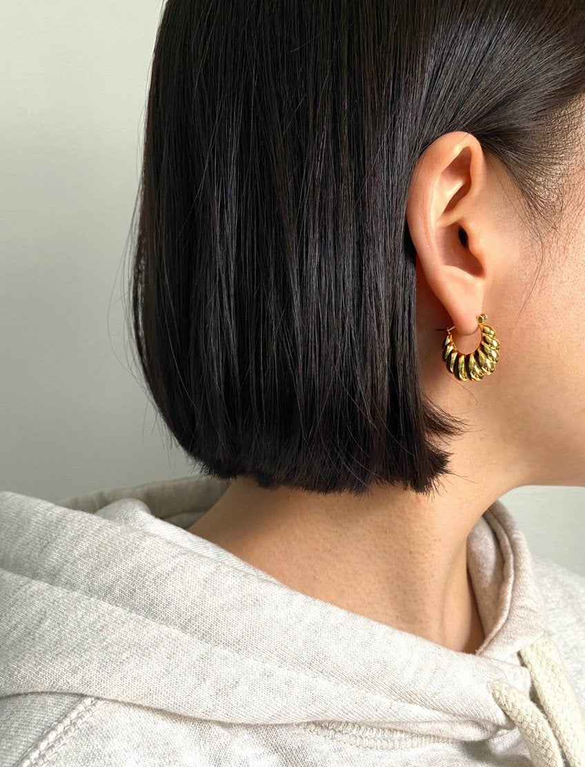 Shell Loop Earrings in Gold