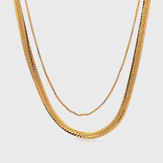 Tricia Duo Necklace in Gold