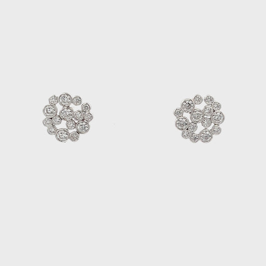 Honey Comb Earrings in Silver