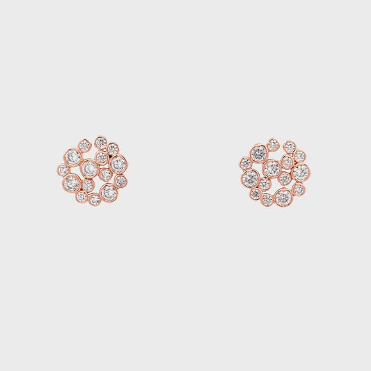 Honey Comb Earrings in Rose Gold