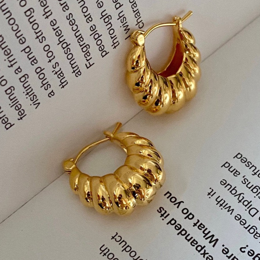 Shell Loop Earrings in Gold