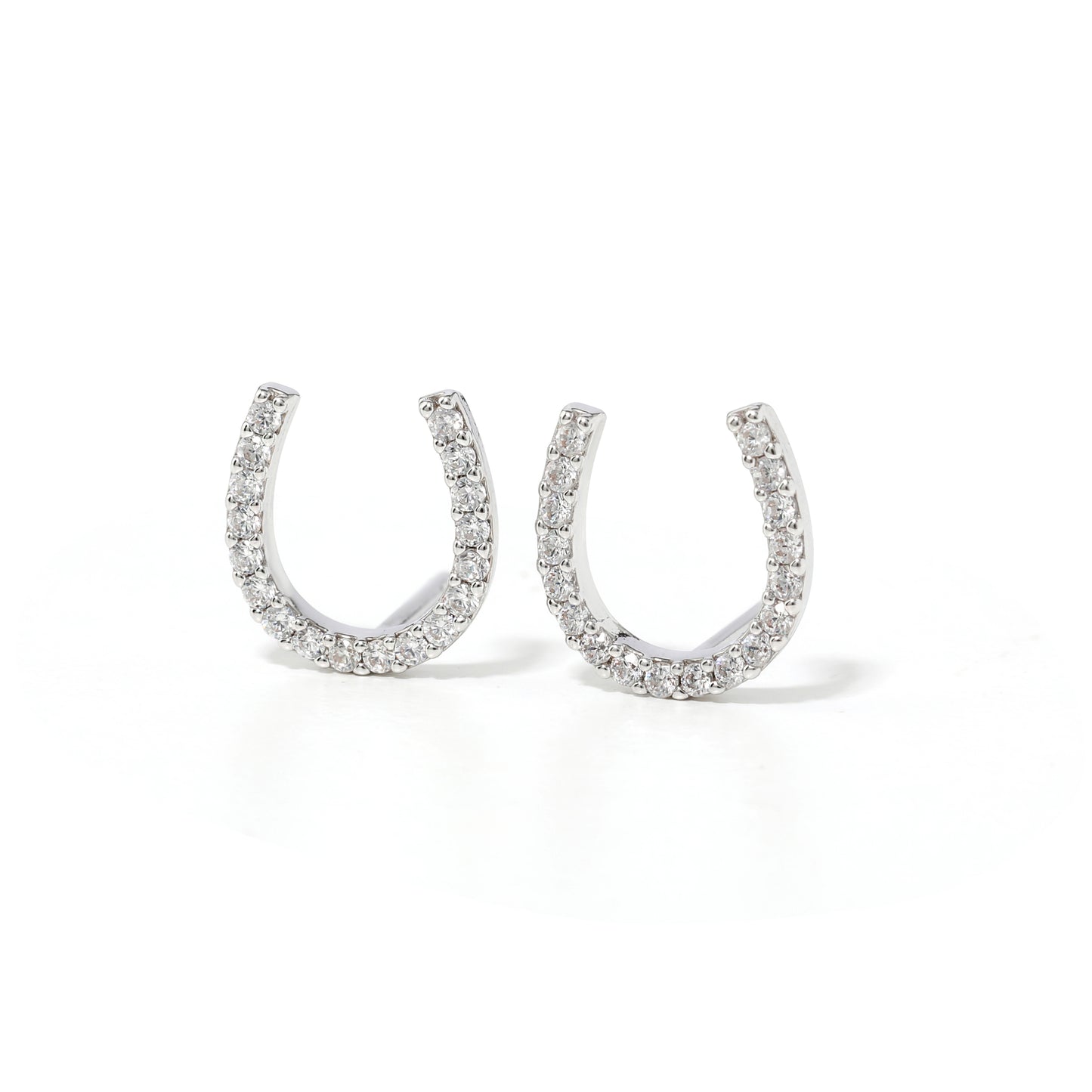 Lucky Horseshoe Earrings in Silver