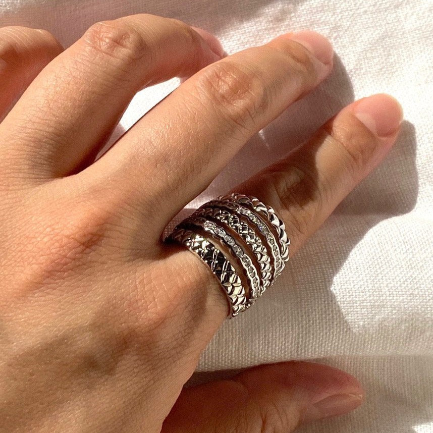 Crush Stack Ring in Silver