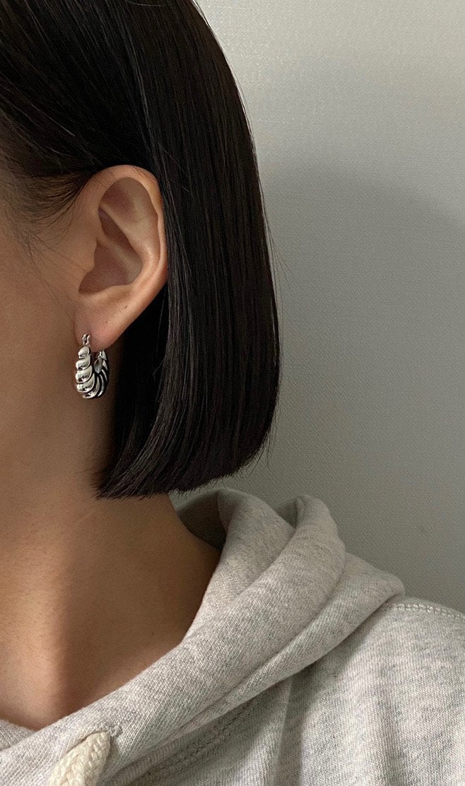 Shell Loop Earrings in Silver