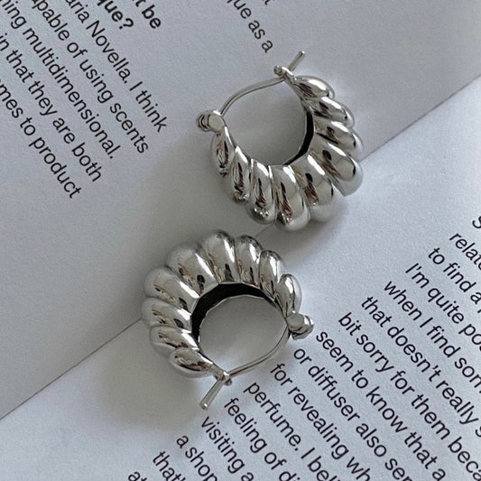 Shell Loop Earrings in Silver